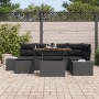 Conjunto de Sofá de Jardín de 7 Piezas con Cojines Negros de Polirratán de , Sofás de exterior - Ref: Foro24-3358725, Precio:...