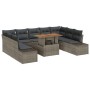 Conjunto de sofá de jardín de 10 piezas con cojines gris poliratán de , Sofás de exterior - Ref: Foro24-3358743, Precio: 709,...