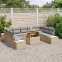 Conjunto de Sofás de Jardín de 10 Piezas con Cojines Beige Ratán Polipropileno de , Sofás de exterior - Ref: Foro24-3358744, ...