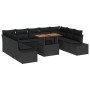 Juego de Sofás de Jardín de 10 Piezas con Cojines Negros de Ratan de , Sofás de exterior - Ref: Foro24-3358746, Precio: 738,3...