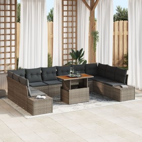 Juego de Sofás de Jardín de 11 Piezas con Cojines Gris Ratán de , Sofás de exterior - Ref: Foro24-3358750, Precio: 778,05 €, ...