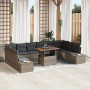 Juego de Sofás de Jardín de 11 Piezas con Cojines Gris Ratán de , Sofás de exterior - Ref: Foro24-3358750, Precio: 778,05 €, ...