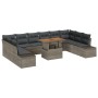 Juego de Sofás de Jardín de 11 Piezas con Cojines Gris Ratán de , Sofás de exterior - Ref: Foro24-3358750, Precio: 778,05 €, ...