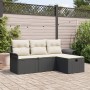 Conjunto de sofá de jardín de 4 piezas con cojines Ratán sintético negro de , Sofás de exterior - Ref: Foro24-3358846, Precio...