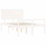 Cama personas mayores cabecero madera maciza blanco 140x200 cm de vidaXL, Camas y somieres - Ref: Foro24-3195482, Precio: 191...