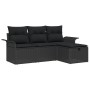 Conjunto de Sofá de Jardín de 4 Piezas con Cojines Negro Poliratán de , Sofás de exterior - Ref: Foro24-3358852, Precio: 265,...