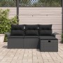 Conjunto de Sofá de Jardín de 4 Piezas con Cojines Negro Poliratán de , Sofás de exterior - Ref: Foro24-3358852, Precio: 265,...