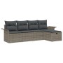 Juego de Sofá de 5 Piezas con Cojines Gris Rattan de Polietileno de , Sofás de exterior - Ref: Foro24-3358858, Precio: 318,35...