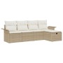 Conjunto de sofá de jardín de 5 piezas con cojines Beige Ratán PE de , Sofás de exterior - Ref: Foro24-3358860, Precio: 340,3...
