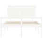 Cama personas mayores cabecero madera maciza blanco 140x200 cm de vidaXL, Camas y somieres - Ref: Foro24-3195482, Precio: 191...