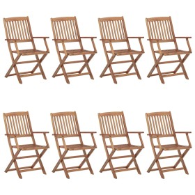 Sillas de exterior plegables 8 uds madera maciza acacia de vidaXL, Sillas de jardín - Ref: Foro24-3074937, Precio: 442,17 €, ...