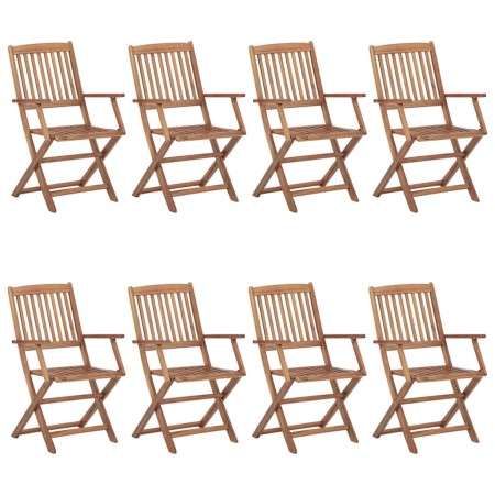 Sillas de exterior plegables 8 uds madera maciza acacia de vidaXL, Sillas de jardín - Ref: Foro24-3074937, Precio: 442,17 €, ...