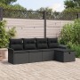 Juego de Sofá de Jardín de 5 Piezas con Cojines Negro Poliratán de , Sofás de exterior - Ref: Foro24-3358862, Precio: 316,72 ...