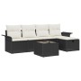 Conjunto de Sofás de Jardín de 6 Piezas con Cojines Negro Poliratán de , Sofás de exterior - Ref: Foro24-3358866, Precio: 363...