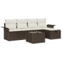 Conjunto de Sofá de Jardín de 6 Piezas con Cojines Marrón Poliratán de , Sofás de exterior - Ref: Foro24-3358867, Precio: 386...