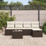 Conjunto de Sofá de Jardín de 6 Piezas con Cojines Marrón Poliratán de , Sofás de exterior - Ref: Foro24-3358867, Precio: 386...