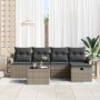 juego de sofá de jardín de 6 piezas con cojines gris ratán sintético de , Sofás de exterior - Ref: Foro24-3358868, Precio: 36...