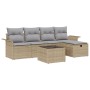 Juego de sofá de jardín de 6 piezas con cojines Beige Ratán Sintético de , Sofás de exterior - Ref: Foro24-3358869, Precio: 3...