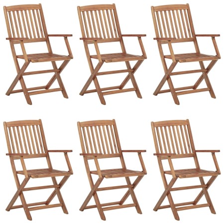 Sillas de exterior plegables 6 uds madera maciza acacia de vidaXL, Sillas de jardín - Ref: Foro24-3074936, Precio: 323,93 €, ...