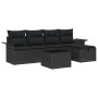 Conjunto de sofá de jardín de 6 piezas con cojines Negro Poliratán de , Sofás de exterior - Ref: Foro24-3358872, Precio: 370,...