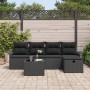 Conjunto de sofá de jardín de 6 piezas con cojines Negro Poliratán de , Sofás de exterior - Ref: Foro24-3358872, Precio: 370,...