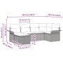 Conjunto de Sofá de Jardín de 6 piezas con Cojines Negro de Ratán Poliéster de , Sofás de exterior - Ref: Foro24-3358876, Pre...