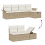 Conjunto de Sofás de Jardín de 6 Piezas con Cojines Beige de Ratán Poliéster de , Sofás de exterior - Ref: Foro24-3358870, Pr...