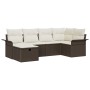 Set de 6 Piezas de Sofá de Jardín con Cojines Marrón Poliratán de , Sofás de exterior - Ref: Foro24-3358877, Precio: 417,75 €...