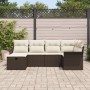 Set de 6 Piezas de Sofá de Jardín con Cojines Marrón Poliratán de , Sofás de exterior - Ref: Foro24-3358877, Precio: 417,75 €...