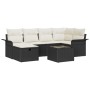 Conjunto de Sofás de Jardín de 7 Piezas con Cojines Negros de Poliratán de , Sofás de exterior - Ref: Foro24-3358886, Precio:...