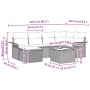 Conjunto de Sofás de Jardín de 7 Piezas con Cojines Negros de Poliratán de , Sofás de exterior - Ref: Foro24-3358886, Precio:...