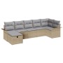 Conjunto de Sofá de Jardín de 7 Piezas con Cojines Beige Ratán Poliéster de , Sofás de exterior - Ref: Foro24-3358899, Precio...