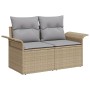 Conjunto de Sofá de Jardín de 7 Piezas con Cojines Beige Ratán Poliéster de , Sofás de exterior - Ref: Foro24-3358899, Precio...