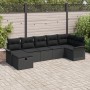 Juego de Sofá de Jardín de 7 Piezas con Cojines Negro de Ratán Poliéster de , Sofás de exterior - Ref: Foro24-3358902, Precio...