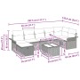 Conjunto de Sofá de Jardín de 8 Piezas con Cojines en Gris Ratán Poliéster de , Sofás de exterior - Ref: Foro24-3358908, Prec...