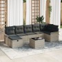 Conjunto de Sofá de Jardín de 8 Piezas con Cojines Gris Claro de Ratán Sintético de , Sofás de exterior - Ref: Foro24-3358911...