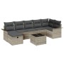 Conjunto de Sofá de Jardín de 8 Piezas con Cojines Gris Claro de Ratán Sintético de , Sofás de exterior - Ref: Foro24-3358911...