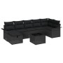 Conjunto de sofá de jardín de 8 piezas con cojines negro de poliratán de , Sofás de exterior - Ref: Foro24-3358912, Precio: 5...
