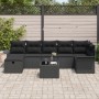 Conjunto de sofá de jardín de 8 piezas con cojines negro de poliratán de , Sofás de exterior - Ref: Foro24-3358912, Precio: 5...