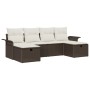 Conjunto de Sofás de Jardín de 6 Piezas con Cojines Marrón Ratán Poliéster de , Sofás de exterior - Ref: Foro24-3358917, Prec...