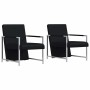 Sillones 2 unidades estructura cromada cuero sintético negro en Sillones | Comprar online en Foru.es