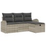 Juego de Sofás de Jardín de 4 Piezas con Cojines Gris Claro Poliratán de , Sofás de exterior - Ref: Foro24-3359051, Precio: 2...
