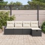 Conjunto Sofá de Jardín 5 Piezas Cojines Negro Poliratán de , Sofás de exterior - Ref: Foro24-3359056, Precio: 315,97 €, Desc...