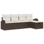 Conjunto de Sofás de Jardín de 5 Piezas con Cojines Ratán Poliratan Marrón de , Sofás de exterior - Ref: Foro24-3359057, Prec...