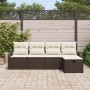 Conjunto de Sofás de Jardín de 5 Piezas con Cojines Ratán Poliratan Marrón de , Sofás de exterior - Ref: Foro24-3359057, Prec...