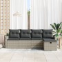 Conjunto de Sofá de Jardín de 5 Piezas con Cojines en Poliratán Gris Claro de , Sofás de exterior - Ref: Foro24-3359061, Prec...