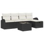 Conjunto de Sofá de Jardín de 6 Piezas con Cojines de Poliratán Negro de , Sofás de exterior - Ref: Foro24-3359066, Precio: 3...