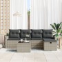 Conjunto de Sofá de Jardín de 6 Piezas con Cojines Ratán Poligrey de , Sofás de exterior - Ref: Foro24-3359071, Precio: 374,8...