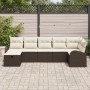 Conjunto de sofá de jardín de 7 piezas con cojines marrón de poliratán de , Sofás de exterior - Ref: Foro24-3359097, Precio: ...