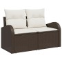 Conjunto de sofá de jardín de 7 piezas con cojines marrón de poliratán de , Sofás de exterior - Ref: Foro24-3359097, Precio: ...
